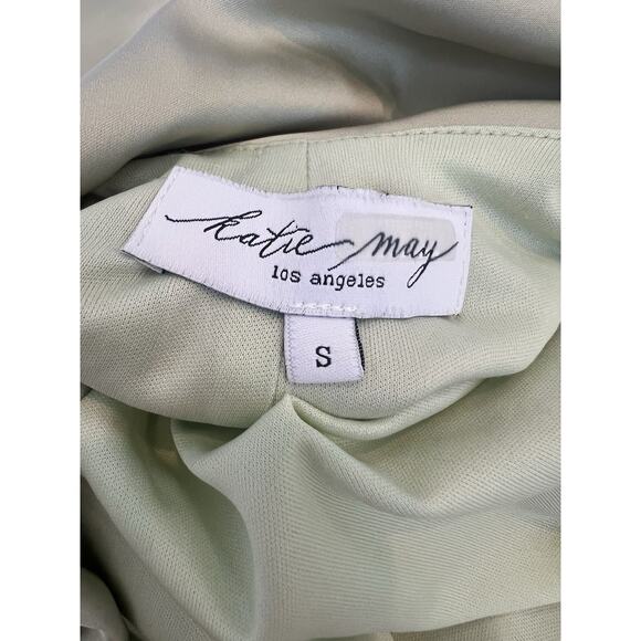 Katie May Ryder Strappy Back Satin Maxi Gown Sage Womens Size Small Formal Gown - Picture 10 of 14